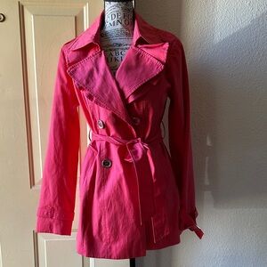 Express coral pink Trench Coat